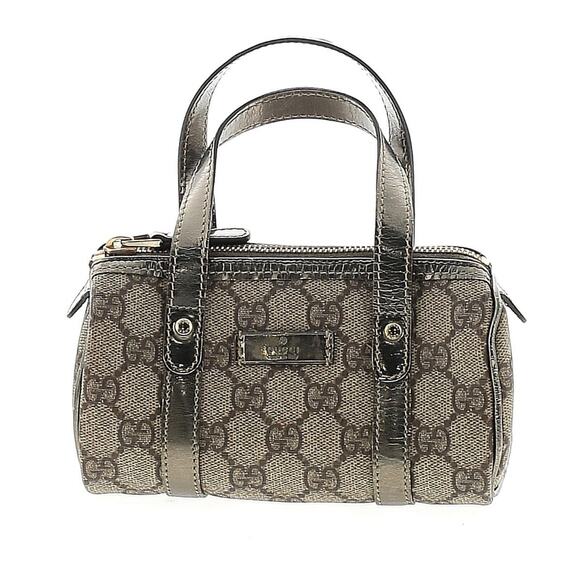 Authentic GUCCI Monogram Micro Mini Joy Boston Metallic Handbag RARE - Picture 1 of 12